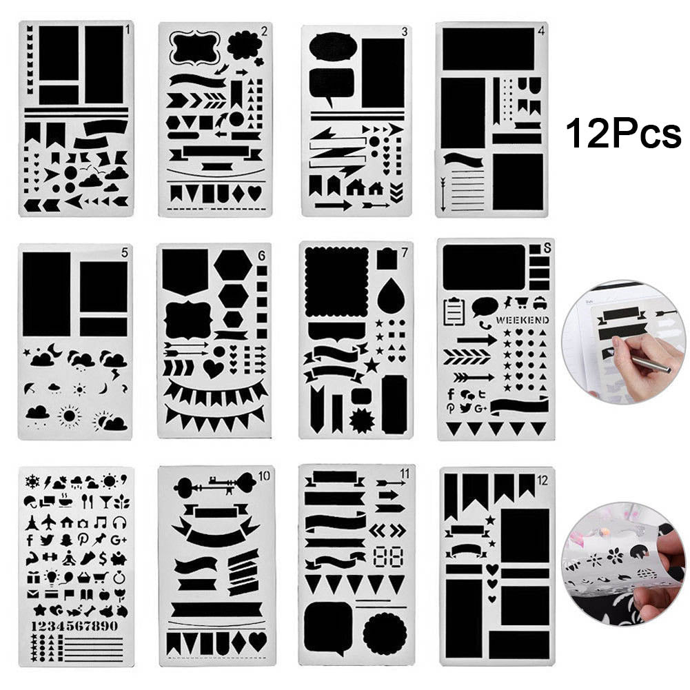 Bullet Journal-sjabloon voor stencils Set 12/20 pcs