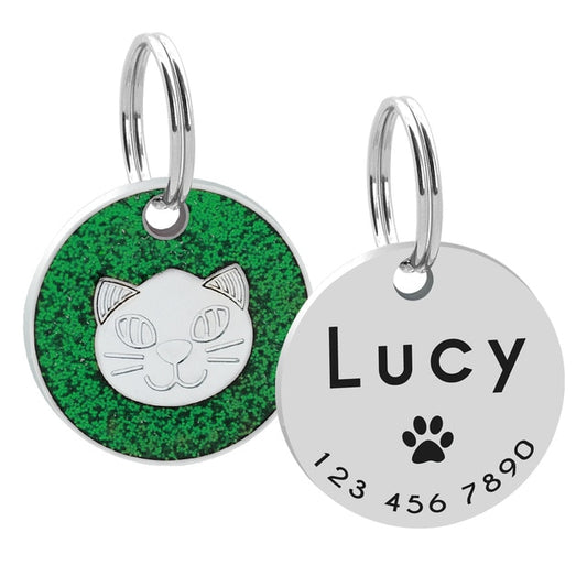 Personalized Cat ID Tag Engraved Cats Name Tags Paw Print Customized Name Plate Dog Cats Kitten Accessories Pink Red Blue