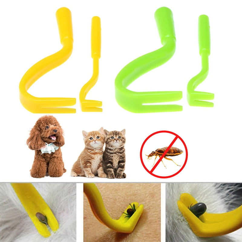 2Pcs/set Plastic Tick Twister Hook Flea Remover Hook Human Cat Dog Pet Supplies Tick Remover Tool Pet Supplies